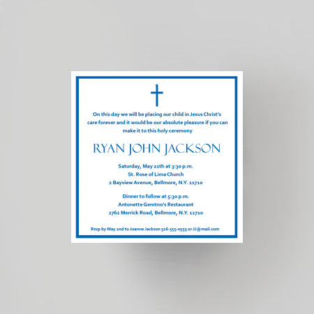 Classic Baptism Christening Invitation