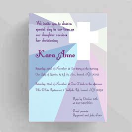 Light of the Cross Baptism Christening Invitation