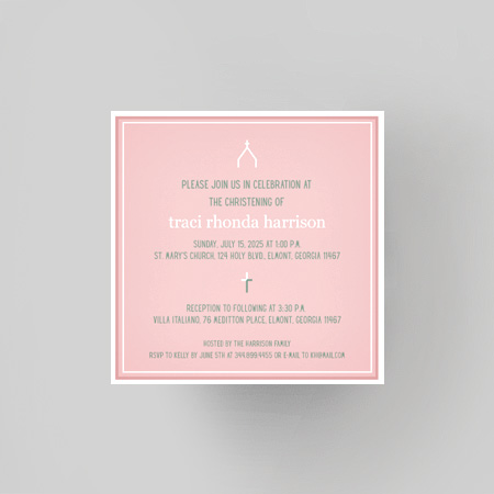 Minimalism Church Christening Baptism Invitation