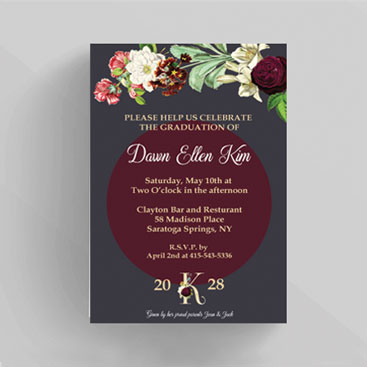 Botanical Graduation Invitation 