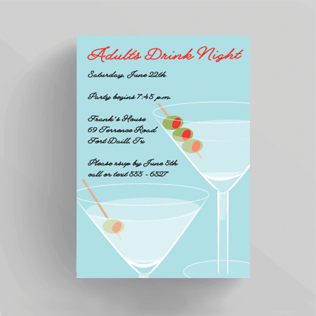 Martini Glasses Party Invitation