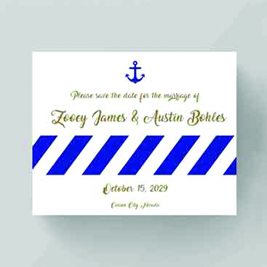 Navy Stripes Save the Date Invitation