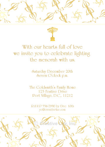 Allude of Hanukkah Flat Invitation