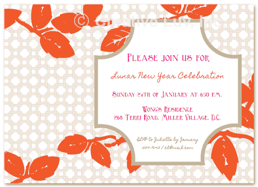 Asian Motif Invitation