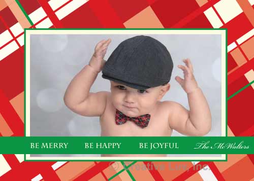 Christmas Plaid Flat Photo Card