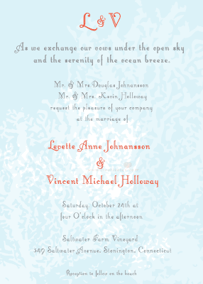 Coral Reef Wedding Invitation