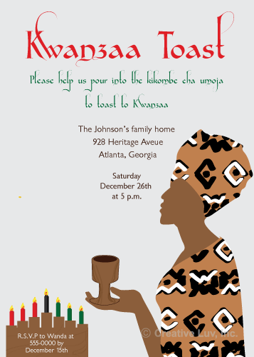 Kikombe Cha Umoja Kwanzaa Flat Invitation