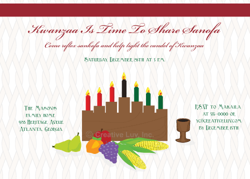 Lady's Silhouette Kwanzaa Flat Invitation