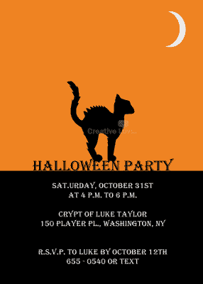 Scary Cat Invitation